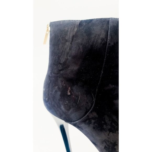 JIMMY CHOO Ankle Boots Black Suede Booties Chic Stiletto Heels Size 39.5 - Picture 6 of 8